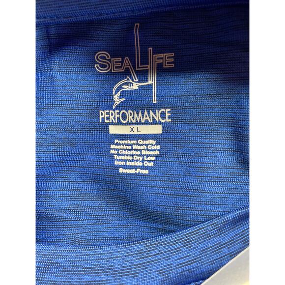 Brand New Sea Life Performance Men's XL Blue Fishing Curaco T-Shirt Short Sleeve - Picture 5 of 7